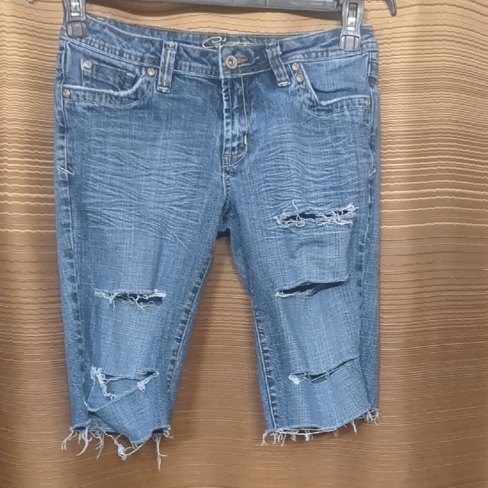 Distressed Blue Women's Jean Shorts